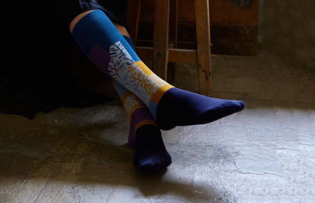 socks_royal_lily / irregular / socks / green / butterfly - 袜子 - 棉 多色