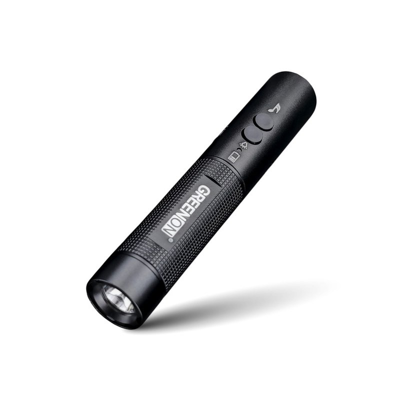 【GREENON】工规级USB电子哨手电筒-(GS368) 夜间行走防身 - 露营用品 - 铝合金 黑色