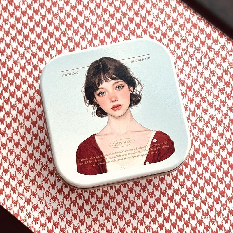金属铁盒 + 女孩贴纸 22种 (anns note) 复古道具储物柜 - 文件夹/资料夹 - 其他金属 多色