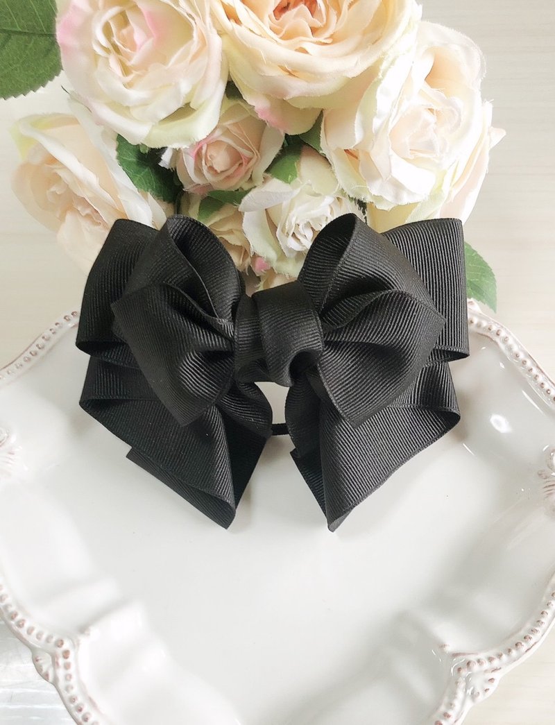 [Made in Japan] nani-ribbon Drape Ribbon Hair Tie Formal - 发饰 - 聚酯纤维 黑色