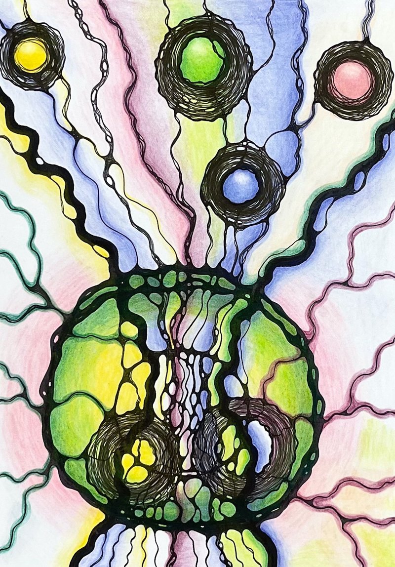 Magic generator of various energies. Modern art. - 墙贴/壁贴 - 纸 