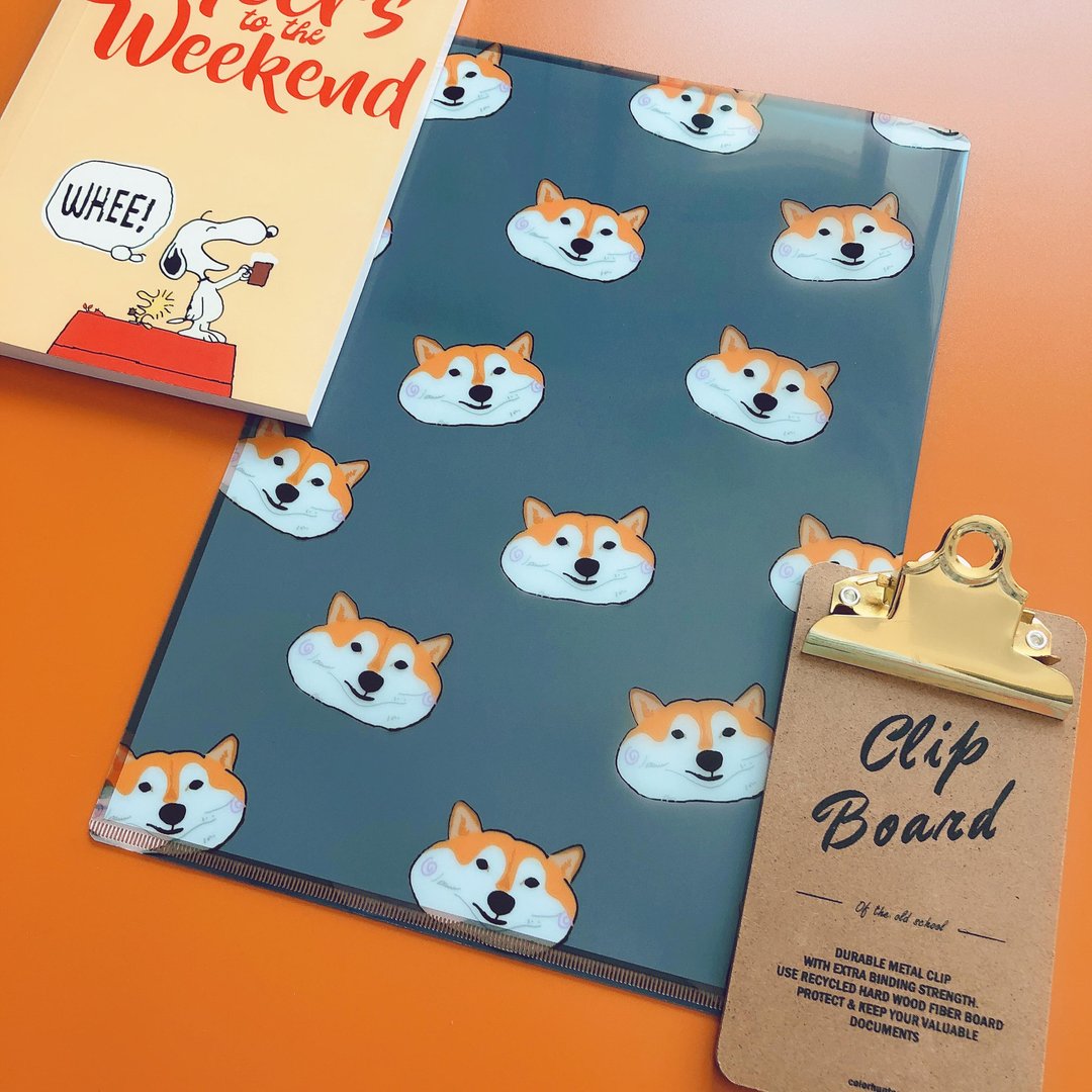 可爱柴犬 A4 File 灰色 - 文件夹/资料夹 - 塑料 灰色