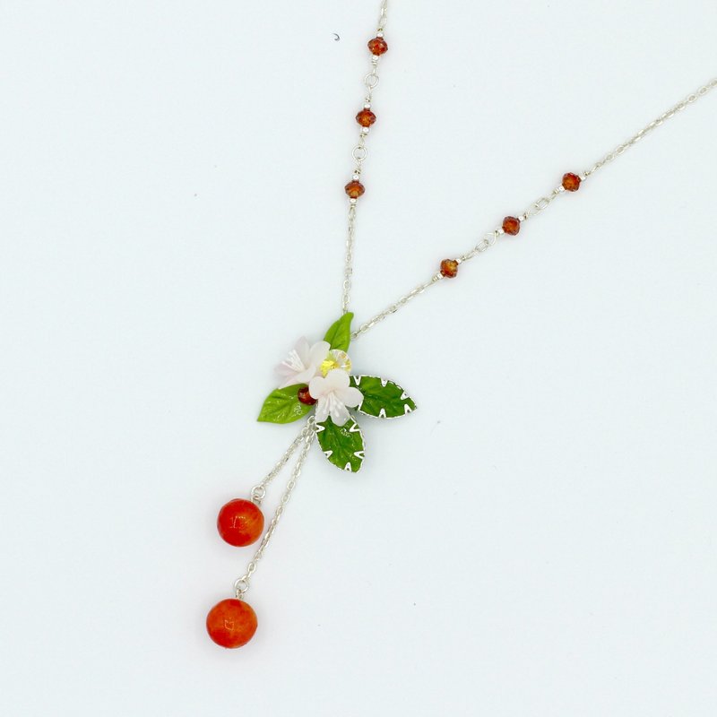 Pamycarie夏日树枝黏土苹果植物项链 - 项链 - 纸 红色