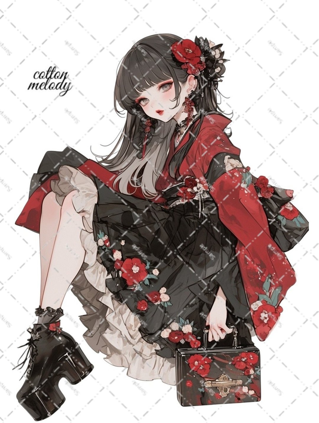 原创贴纸 no.7710 人物贴纸 原创贴纸 人物贴纸 女孩贴纸 原创人物贴纸 - 贴纸 - 纸 