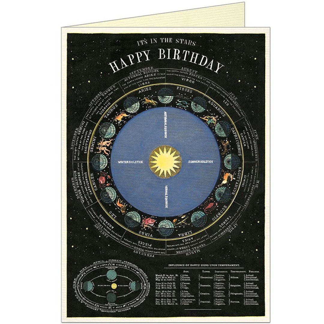 Cavallini & Co.  GREETING CARD 生日卡(大)_黄道十二宫 - 卡片/明信片 - 纸 多色