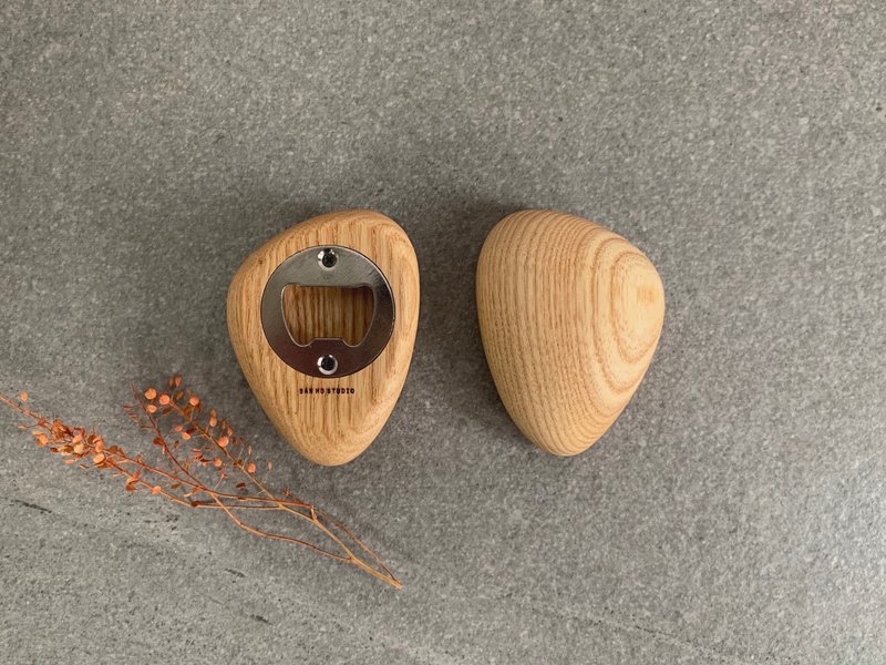 鹅卵石开瓶器 礼盒 - 开瓶器/开罐器 - 木头 咖啡色