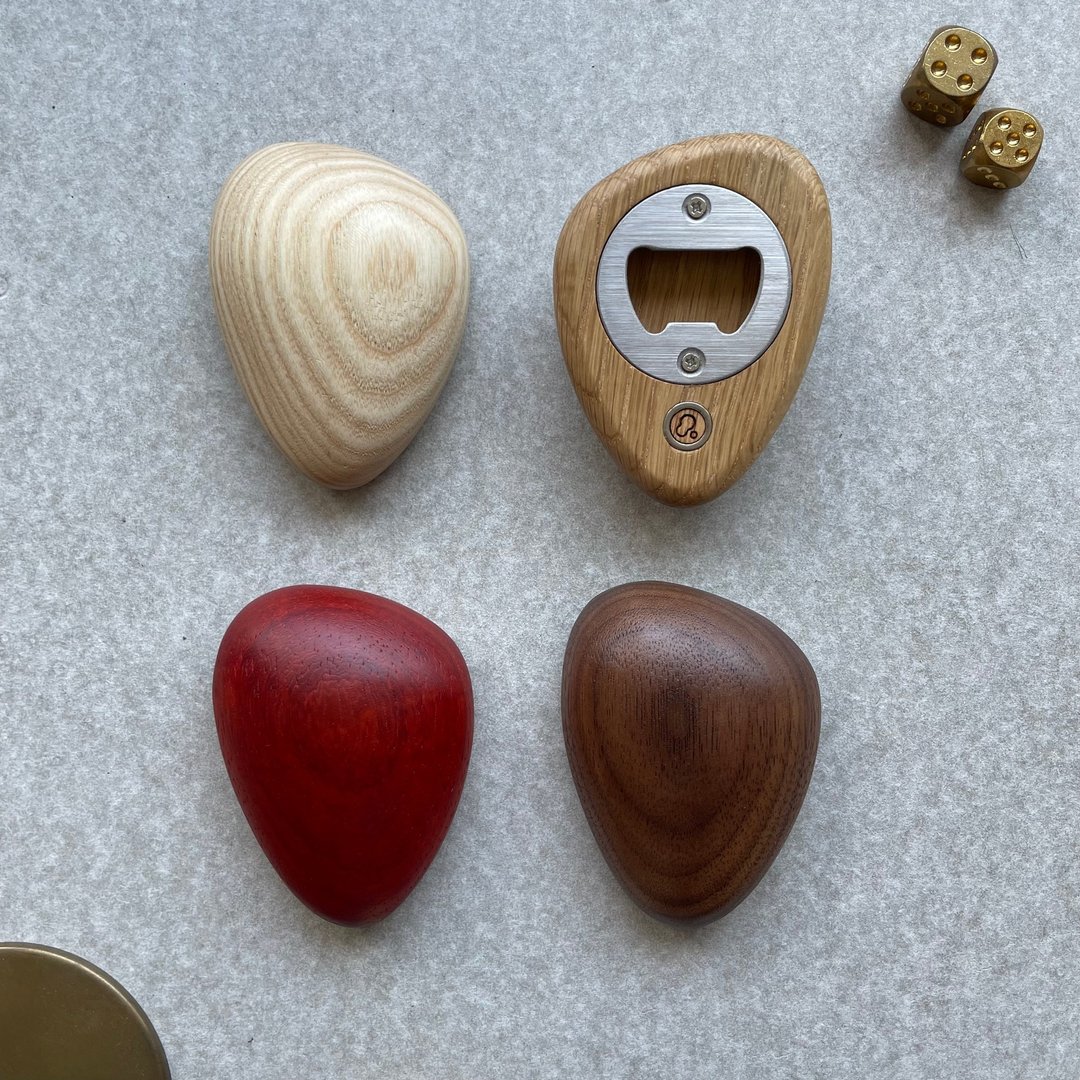 鹅卵石开瓶器 礼盒 (绿工艺获奖作品) - 开瓶器/开罐器 - 木头 咖啡色