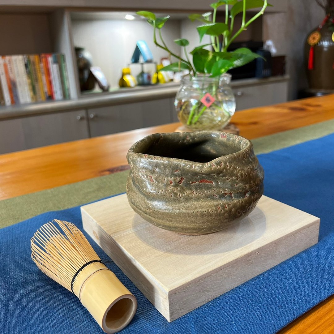 台湾陶艺大师苏秉康 - 志野烧多比的茶碗(包窑作品) - 碗 - 陶 绿色