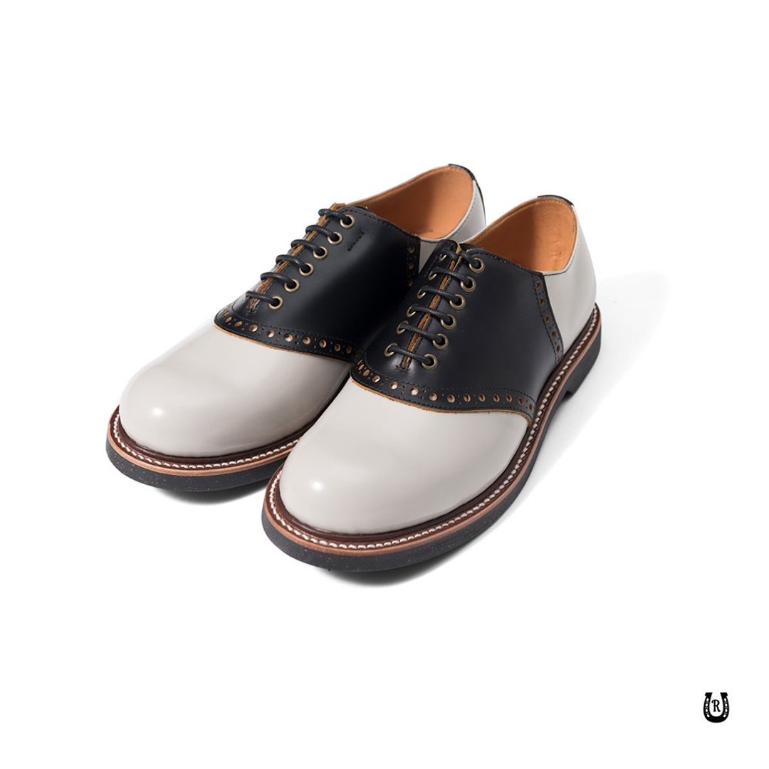 Saddle shoes - 经典撞色 IVR x V.Black - 男款皮鞋 - 真皮 