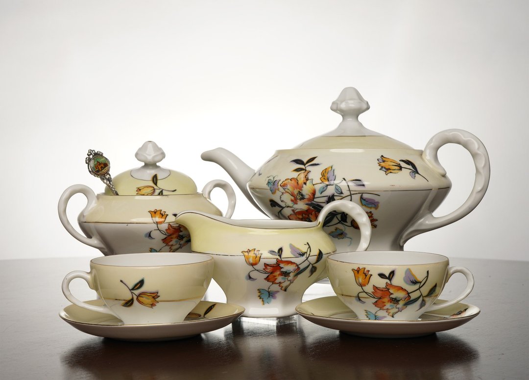德国Königszelt花卉瓷质茶具组/下午茶/老件/欧洲老物 - 茶具/茶杯 - 瓷 多色