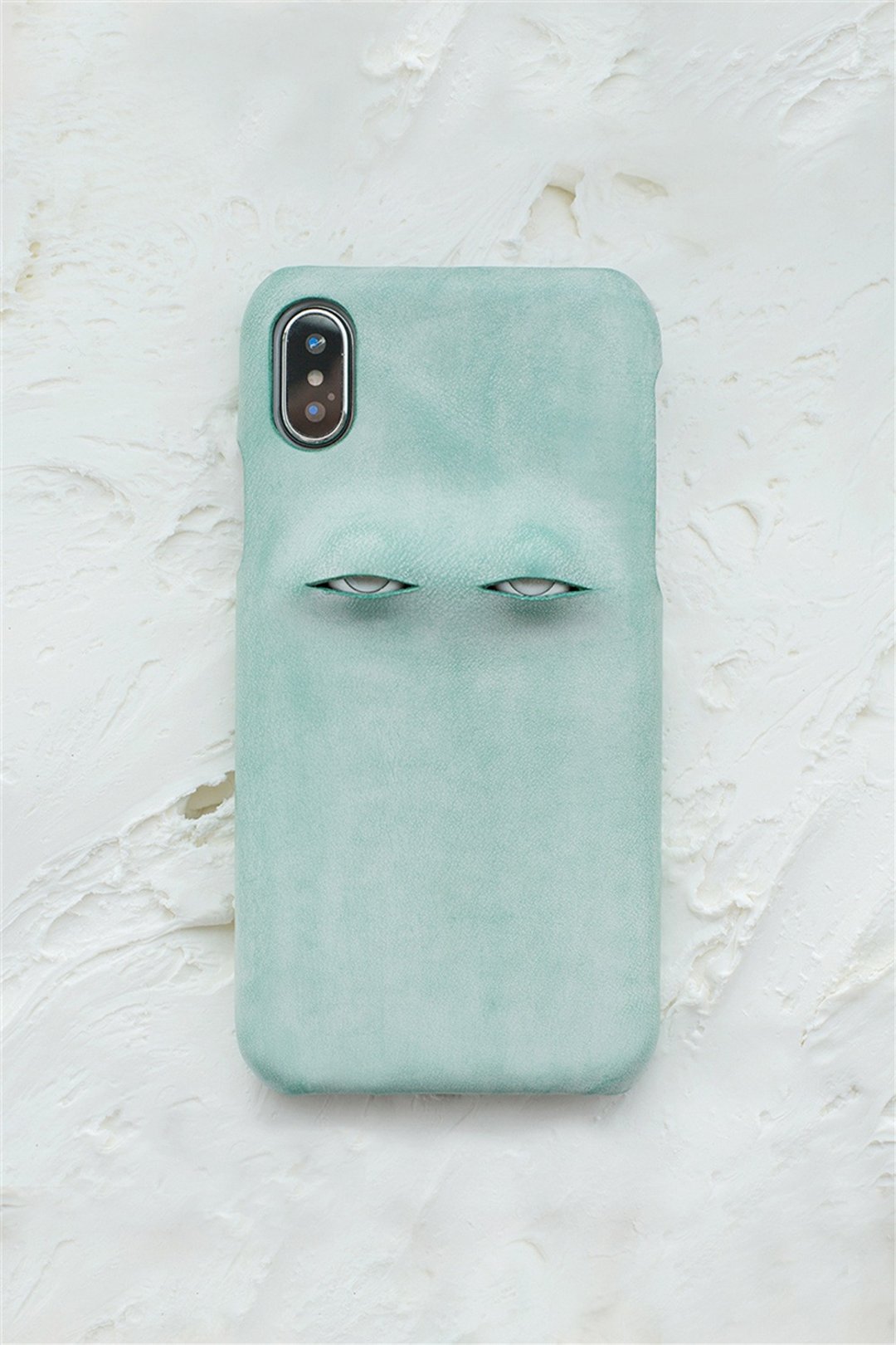 好多綠 翻白眼系列 手工真皮iPhone手機殼 保護套 意大利植鞣牛皮 - 手机壳/手机套 - 真皮 绿色