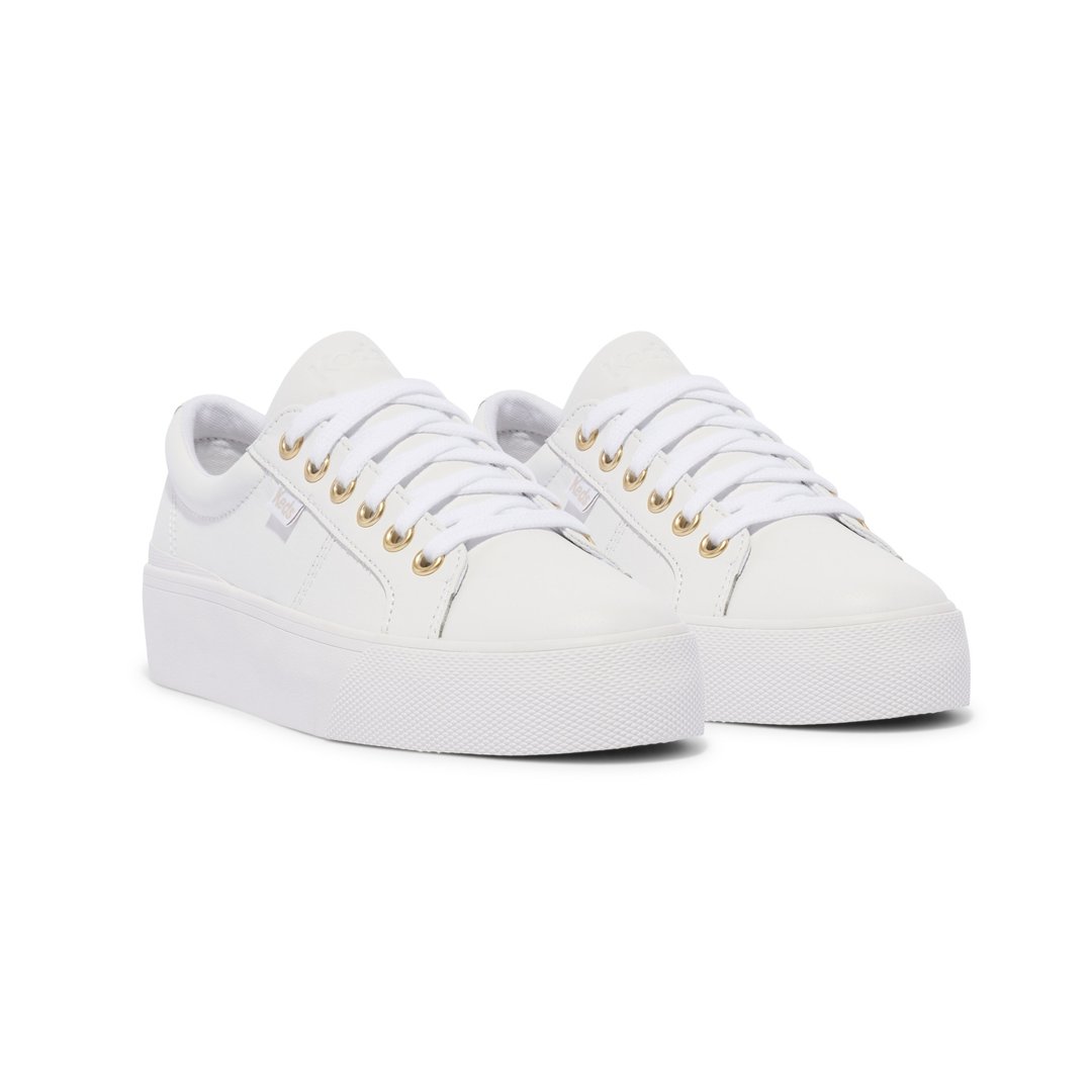 KEDS JUMP KICK 运动风皮革休闲厚底小白鞋9243W123677 - 女款休闲鞋 - 真皮 