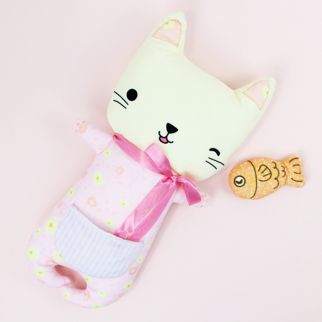 【DIY 材料包】猫 玩偶 | 软绒毛 | 粉紫 - 其他 - 其他材质 粉红色