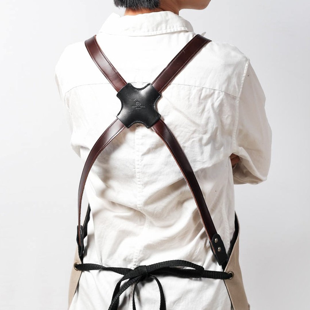 进口皮革手工工作围裙(油蜡肩挂式)眾多職人指定品牌DG01N - 围裙 - 真皮 
