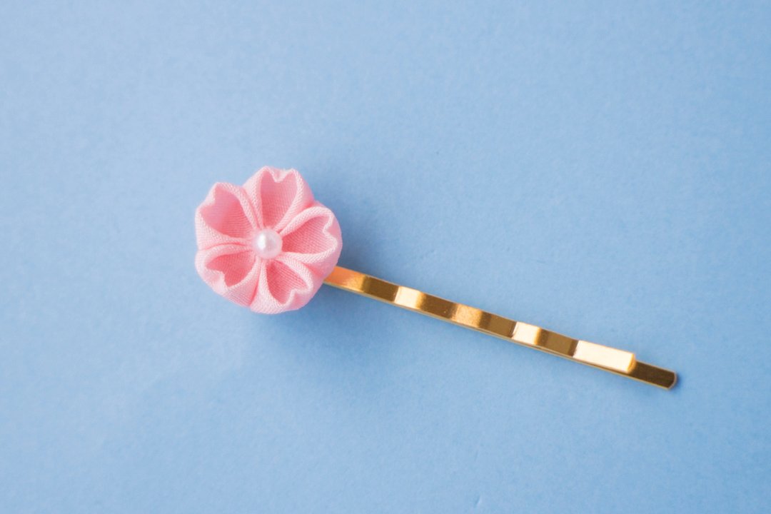Hanpari cherry blossom hairpin Hitosuri knife work - 发饰 - 聚酯纤维 粉红色