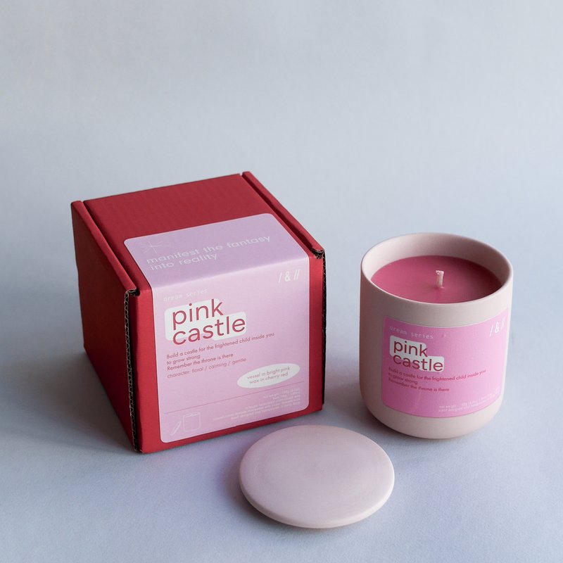 pink castle粉红城堡:为内心受惊的孩子建造一座城堡190g香气蜡烛 - 蜡烛/烛台 - 蜡 粉红色