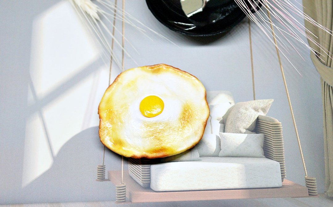 -黏土系列-荷包蛋- 磁铁系列 #冰箱.黑板磁铁 #Fake Food - 冰箱贴/磁贴 - 粘土 橘色