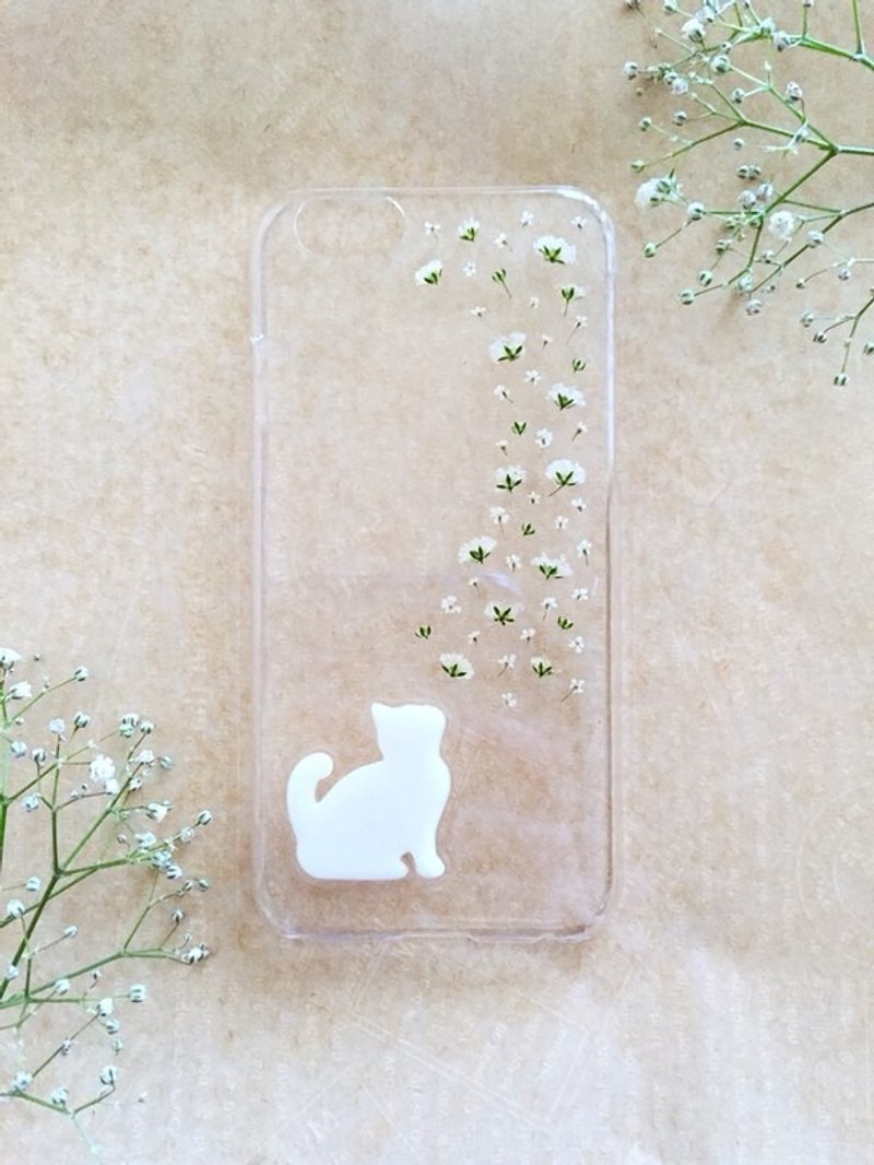 IPhone case Flower Cat - 手机壳/手机套 - 其他材质 白色