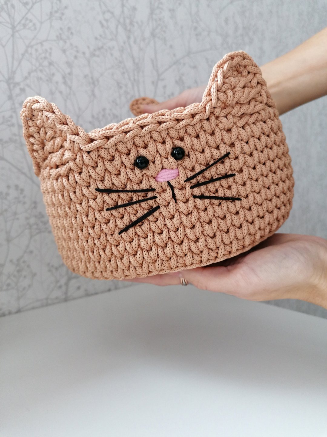 Cat basket for decoration and home storage - cat gifts - cat theme nursery - 置物架/篮子 - 聚酯纤维 咖啡色