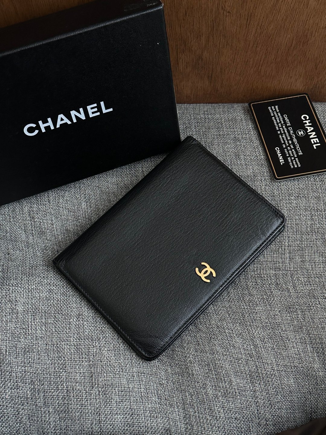 中古包 CHANEL 香奈儿 牛皮护照夹钱包 - 皮夹/钱包 - 真皮 黑色