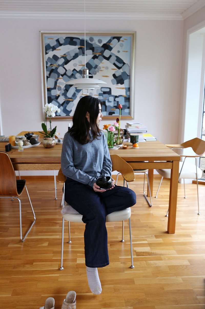 藏蓝色棉质微锥挺括感牛仔裤 - 女装长裤 - 棉．麻 