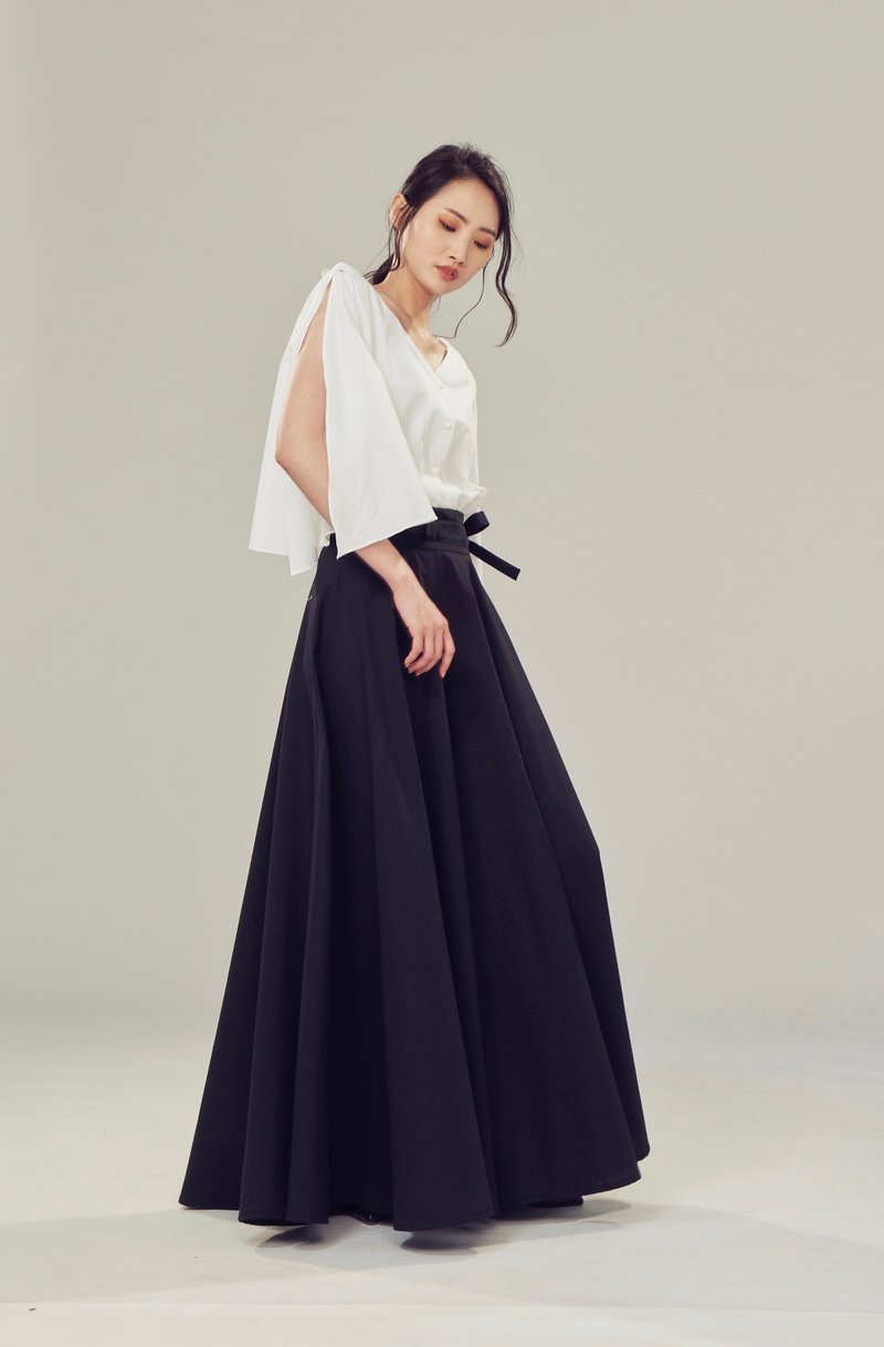 黑色裤裙 - 女装长裤 - 棉．麻 