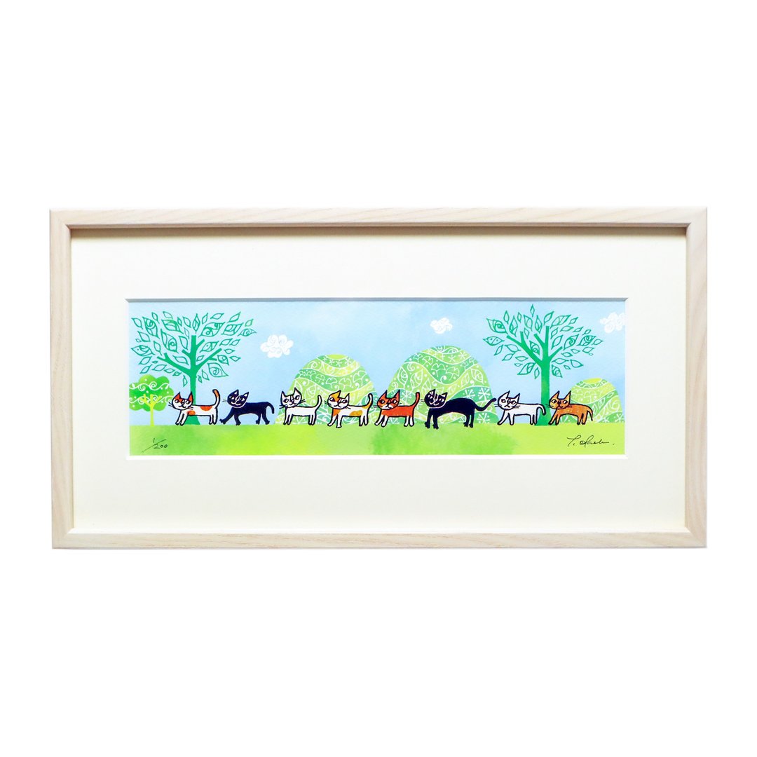 冈部哲郎 艺术喷墨版画【在森林散步】 - 海报/装饰画/版画 - 纸 多色