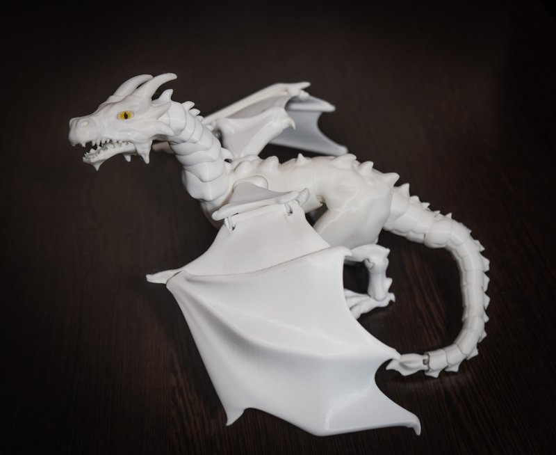 BJD Dragon | Articulated Dragon | Ball Jointed Dragon - 玩偶/公仔 - 塑料 白色