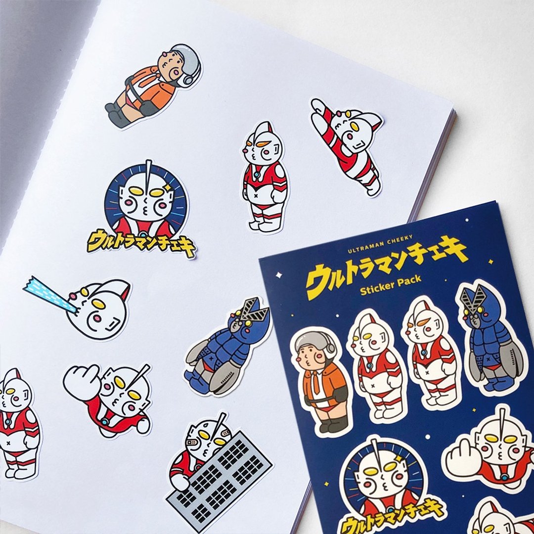 cheeky cheeky 厚面超人 贴纸 Ultraman Cheeky Sticker Pack - 贴纸 - 纸 白色