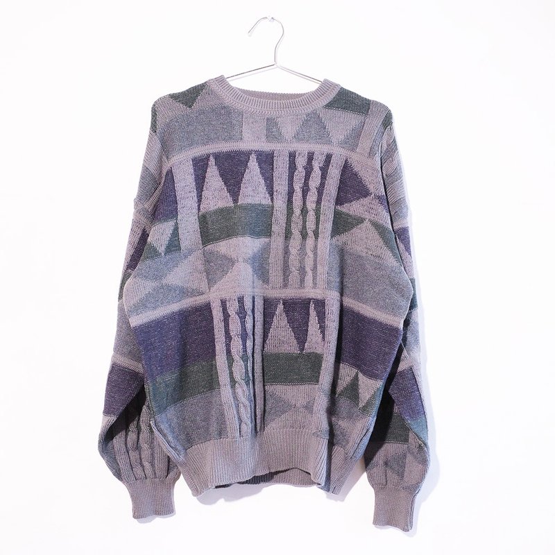 复古毛衣 古着毛衣 古着 毛衣 100% 纯羊毛 不规则几何 R00373 - 男装针织衫/毛衣 - 羊毛 多色