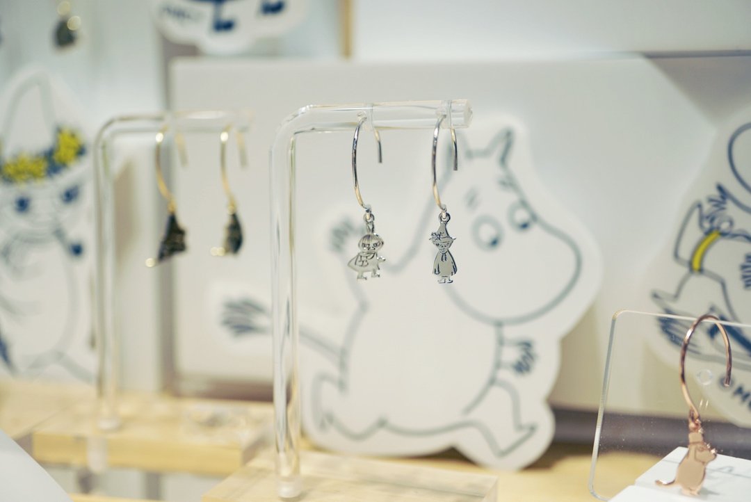 【Moomin】阿美与史力奇纯银耳环 - 项链 - 纯银 白色