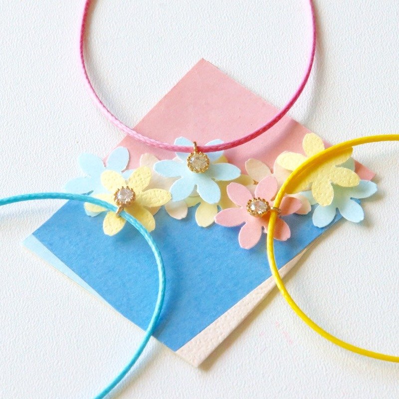 ITS：930【极简系列・～我的花朵～】蜡绳扣式手环1条。(多颜色选择）。 - 手链/手环 - 其他金属 