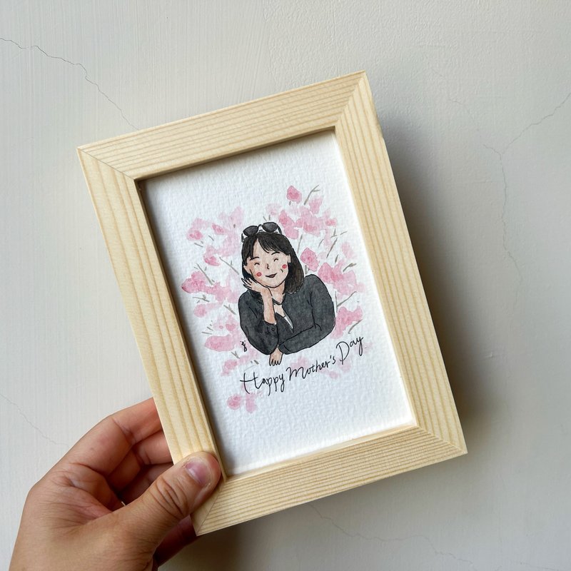 简单水彩似颜绘 / 1人 / 定制人像画 - 订制画像 - 纸 多色