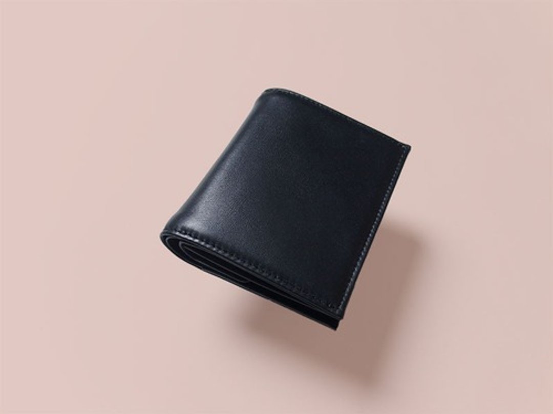 顶级意大利皮革 零钱易取对折短夹 - Short Wallet - BLACK - CAREN QUOYLE - - 皮夹/钱包 - 真皮 黑色