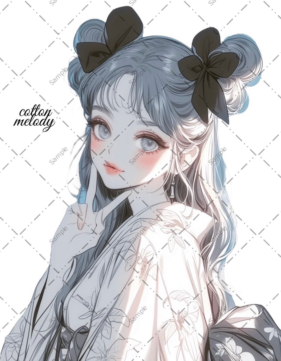 original sticker no.1019 人物贴纸 原创贴纸 人物贴纸 女孩贴纸 原创人物贴纸 - 贴纸 - 纸 