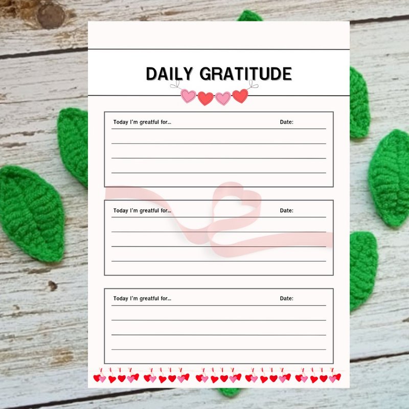 Digital Planner To do list Daily Gratitude Downloadable File PDF Print 8.5x11in - 其他数码商品 - 其他材质 