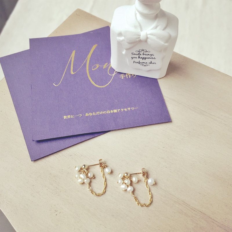 K14FG_Classic Lady耳环 - 耳环/耳夹 - 其他金属 白色