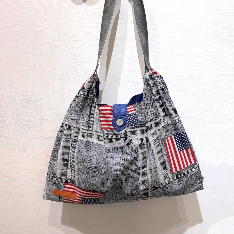 斜背百变包 万用/外出/环保 台湾手工包袋 美式国度 - 侧背包/斜挎包 - 棉．麻 