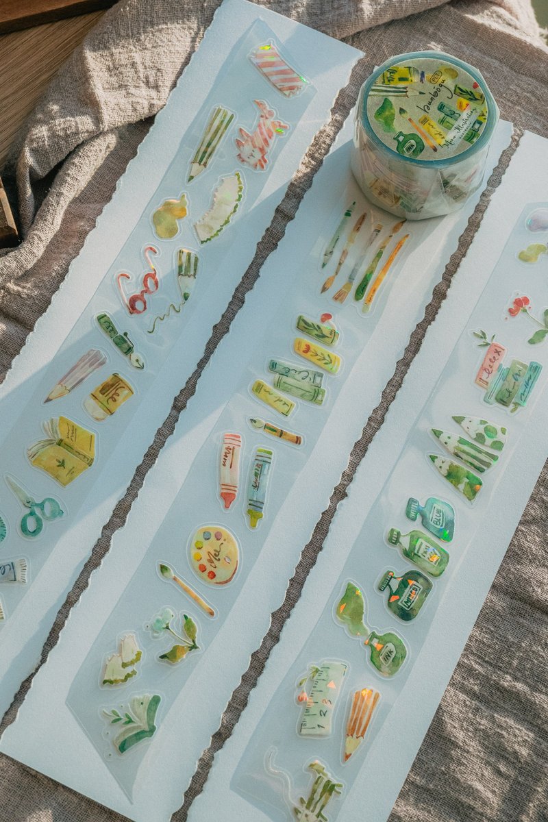 文房具 亮面贝壳光割型PET胶带(特油加白墨含离型纸) - 纸胶带 - 其他材质 