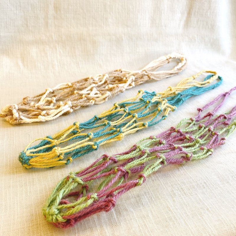 饮料杯环保麻绳提袋任选2入组 - 多功能网袋 挂式面纸盒套 - 随行杯提袋/水壶袋 - 棉．麻 多色