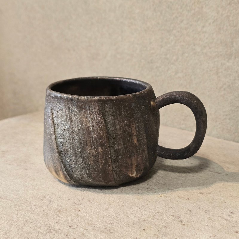 柴烧陶马克杯 / 咖啡杯 - 咖啡杯/马克杯 - 陶 黑色