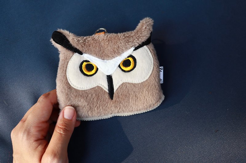 猫头鹰 / 零钱包 / 硬币袋 / 持卡人 / 键盘管理员 - 零钱包 - 聚酯纤维 灰色