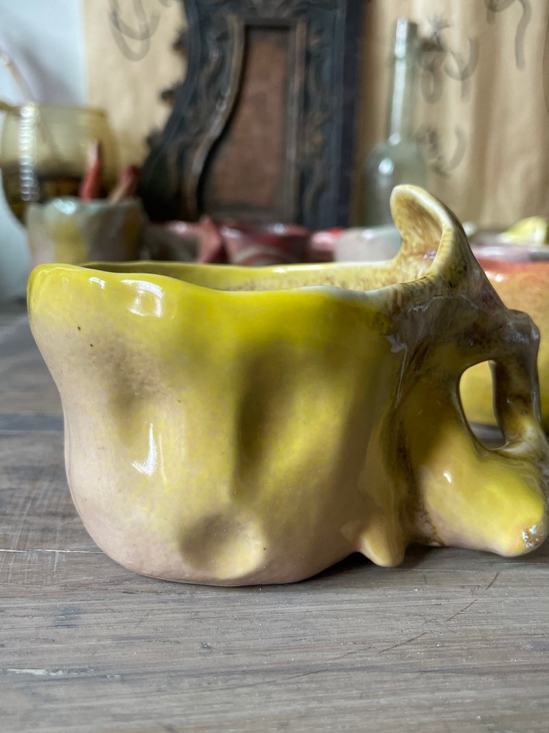 纯手捏陶瓷高温烧制孤品窑变咖啡杯|禮物 - 咖啡杯/马克杯 - 陶 粉红色