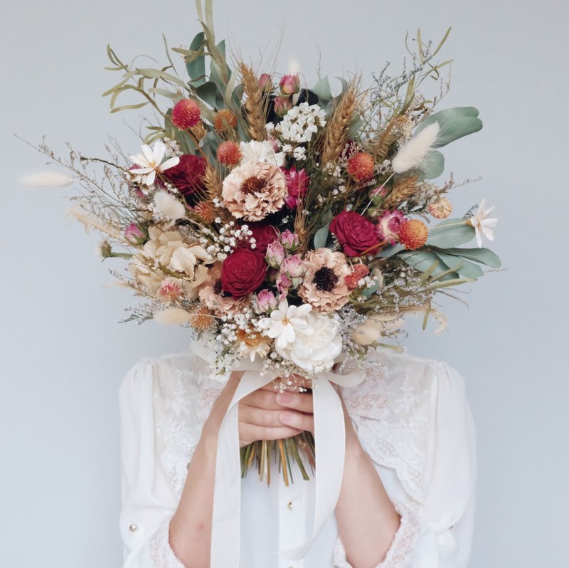 Adorable 甜美韩系风格干燥捧花 新娘捧花 胸花 手腕花 婚礼选物 - 干燥花/捧花 - 植物．花 粉红色