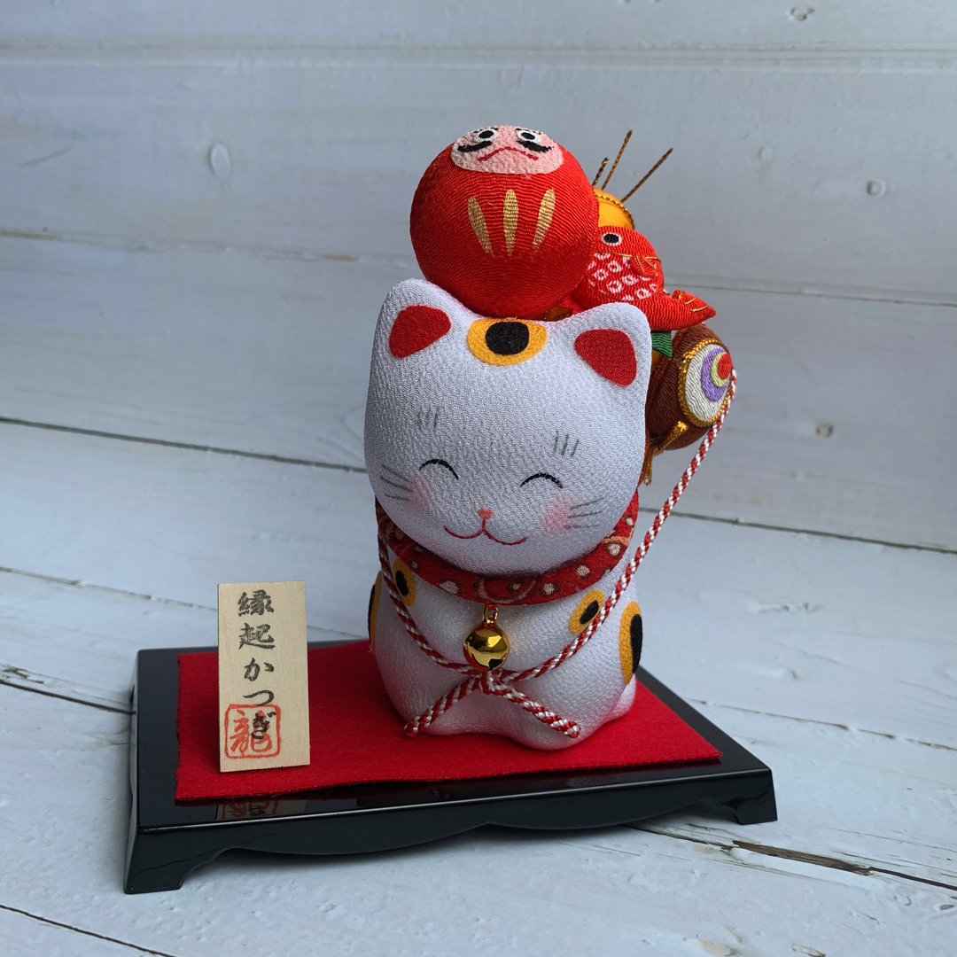 背着吉祥物的微笑招财猫 - 达摩/太鼓/鱼 开运 送礼 开店必备 - 摆饰 - 其他人造纤维 