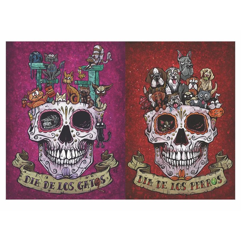 猫狗亡灵节_2x500片 - 拼图 - 纸 