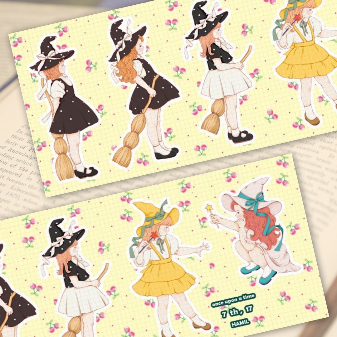 Once upon a time 7 ver17 (hamil) 复古女孩仕女人物贴纸 - 贴纸 - 纸 多色