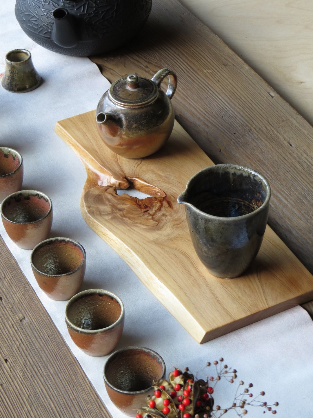 HO MOOD 解构系列—手作 原木茶盘 - 杯垫 - 木头 咖啡色