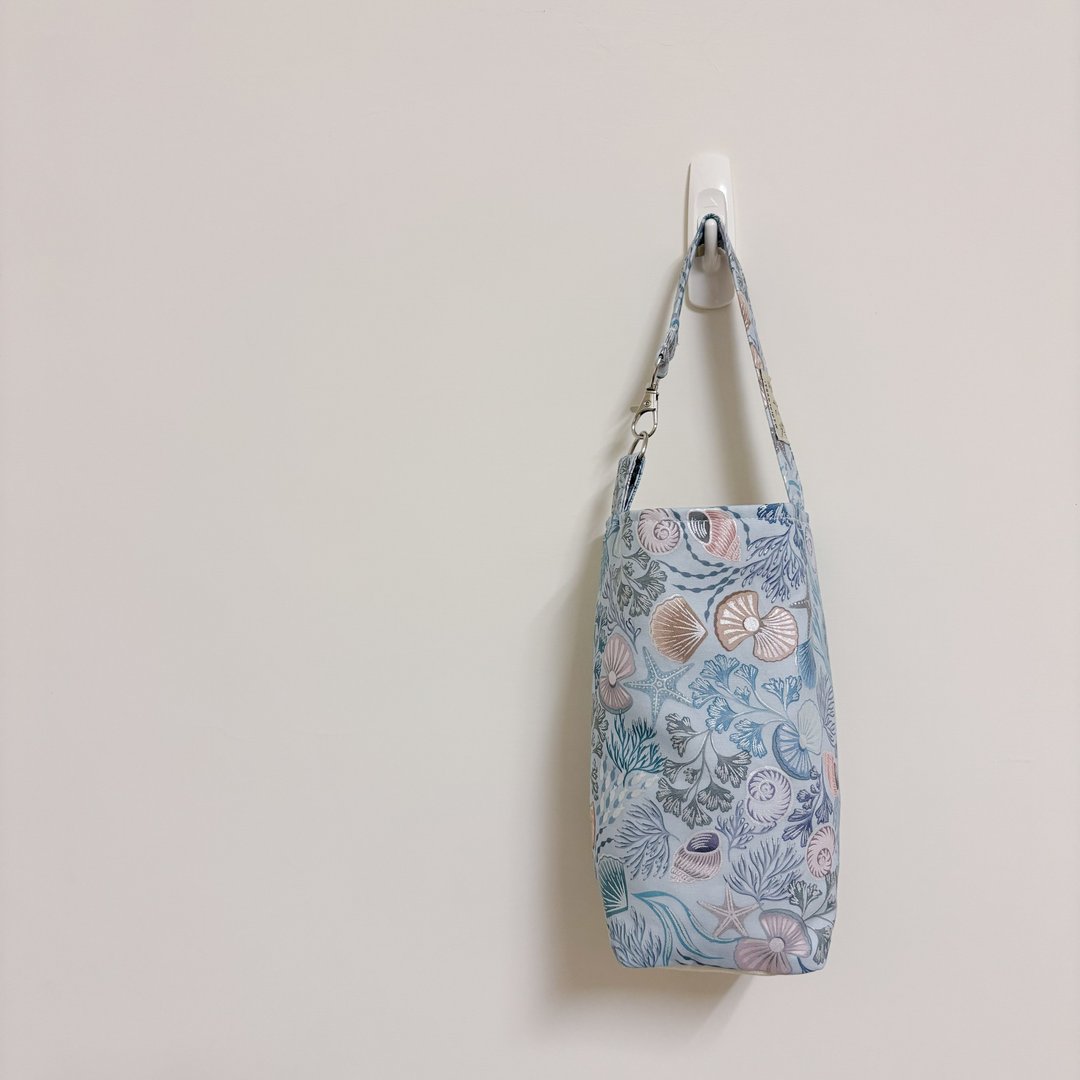 【雪花梨】蔚蓝沙滩 手工饮料提袋/ 散步小提袋/ 环保杯袋 - 其他 - 棉 多色