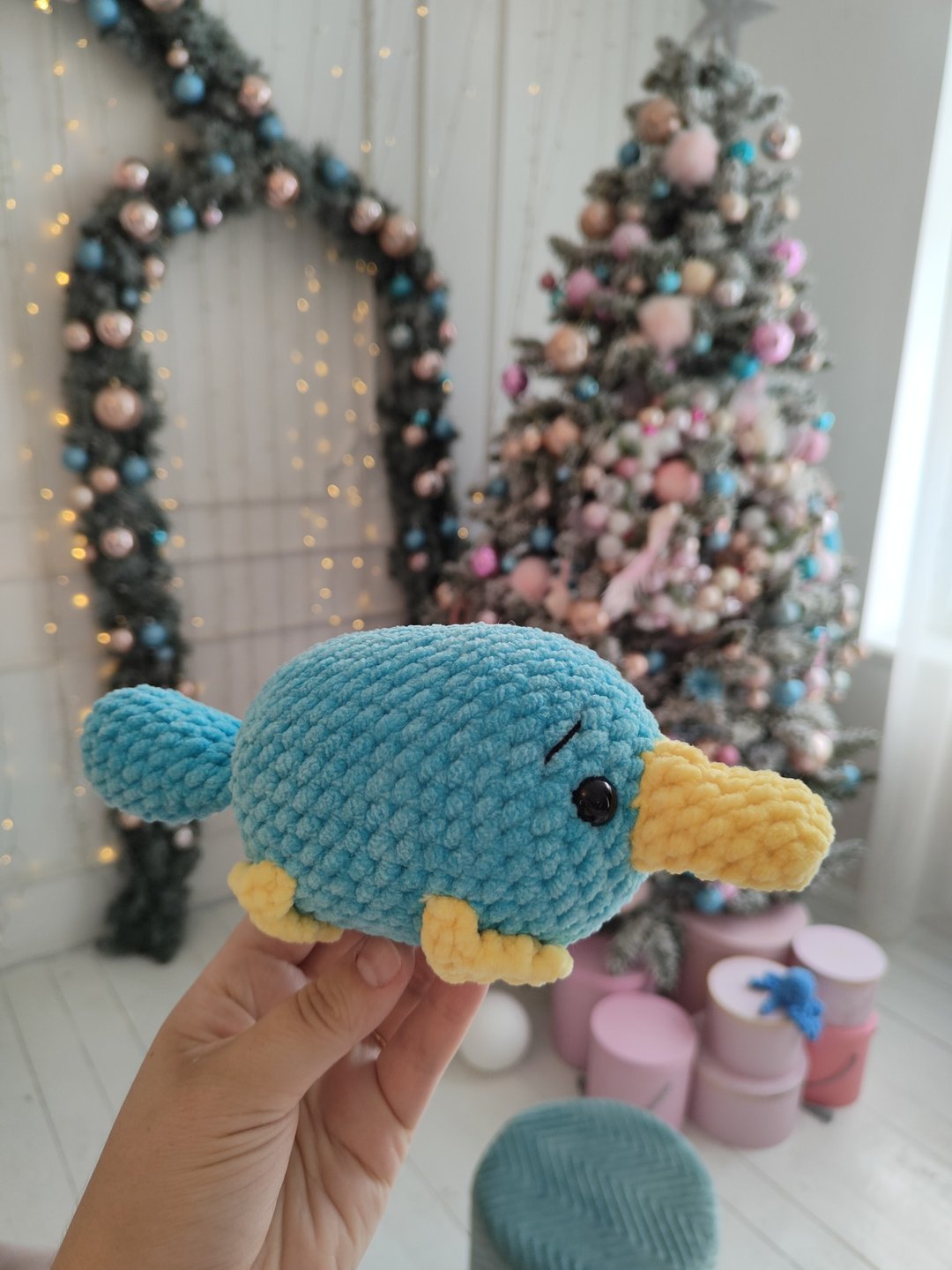 Crochet platypus plushie, perry the platypus, platypus plush, custom plush - 玩具/玩偶 - 其他材质 蓝色